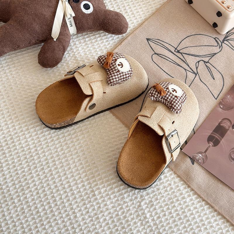 2025 Kids Birkenstock Forest-Style Little Bear Slip-on Slippers for Baby Girls - Cute & Versatile for Spring and Autumn
