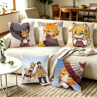 The Helpful Fox Senko  San Anime Cute  Pillow Covers Home Sofa Cushion Covers and Aecorative Custom
