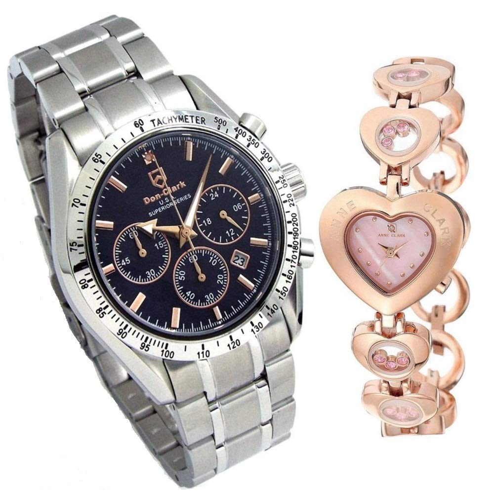 

Limited Model Pair Watch Don Clark Watch Natural Shell High Performance Domestic Seiko Chronograph ANNE CLARK Watch Heart Bracelet All Stainless
