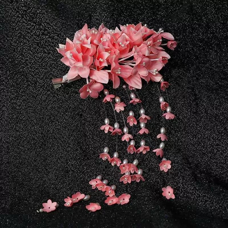 Handmade Juan Yarn Hot Flower Hairpin Peony Peony Hanbok Back Pressure Headdress Tang Style Flower Gradient Green Ancient Style Hanbok Headwear