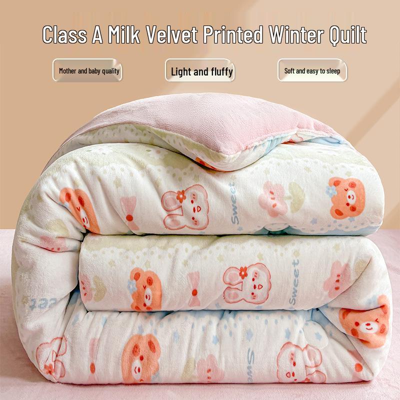 Thickened Velvet Quilt: Warm Coral Fleece for Winter, Spring, and Autumn