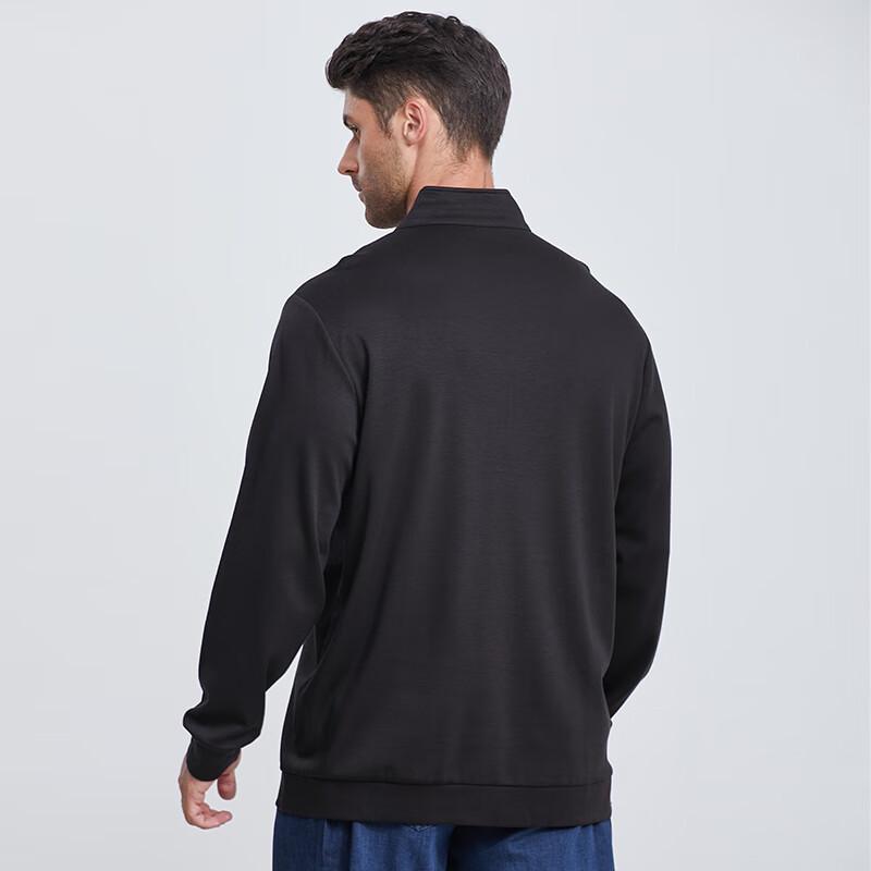 DIBINZE Herren Übergröße Einfarbig Mock-Neck Langarm Layer-Pullover