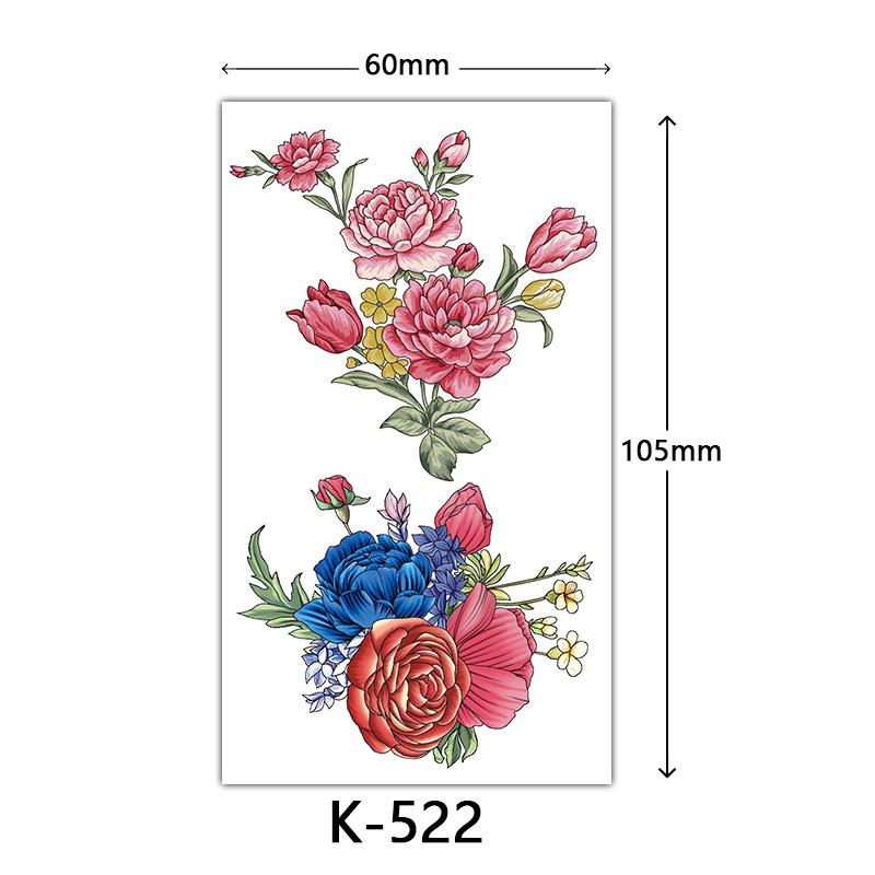 Waterproof Tattoo Stickers: English Letters, Flowers & Butterfly Sketches