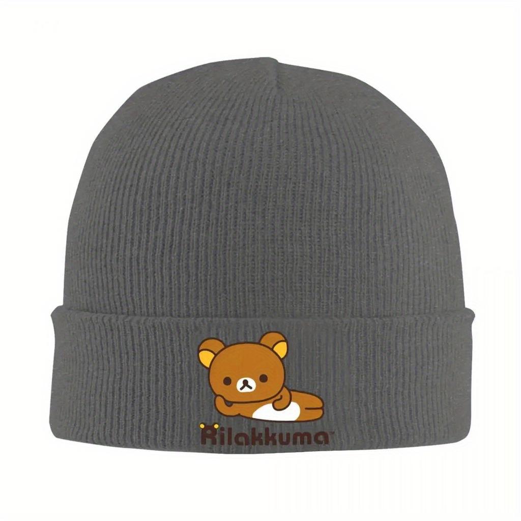 Cute Rilakkuma Beanie Hats Japanese Bear Skullies Beanies Kpop Head Wrap Unisex Women Unisex Caps Autumn Hip Hop Bonnet Hats Gift
