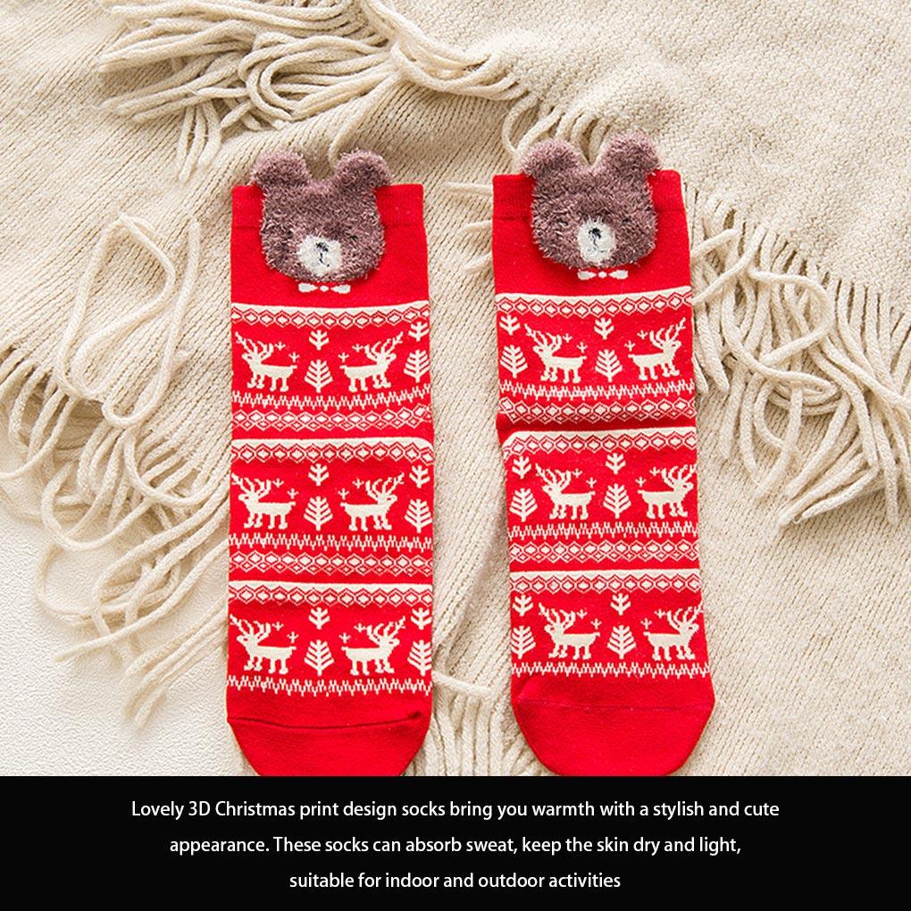Christmas Socks Women Cotton Holiday Socks Women Themed Festival Decoration Breathable Winter Warm Socks