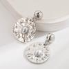 Retro Fine Rhinestone Geometric Round Earrings for Women Ladies Europe and America Style Drop Earrings Banquet Jewelry Wholesale