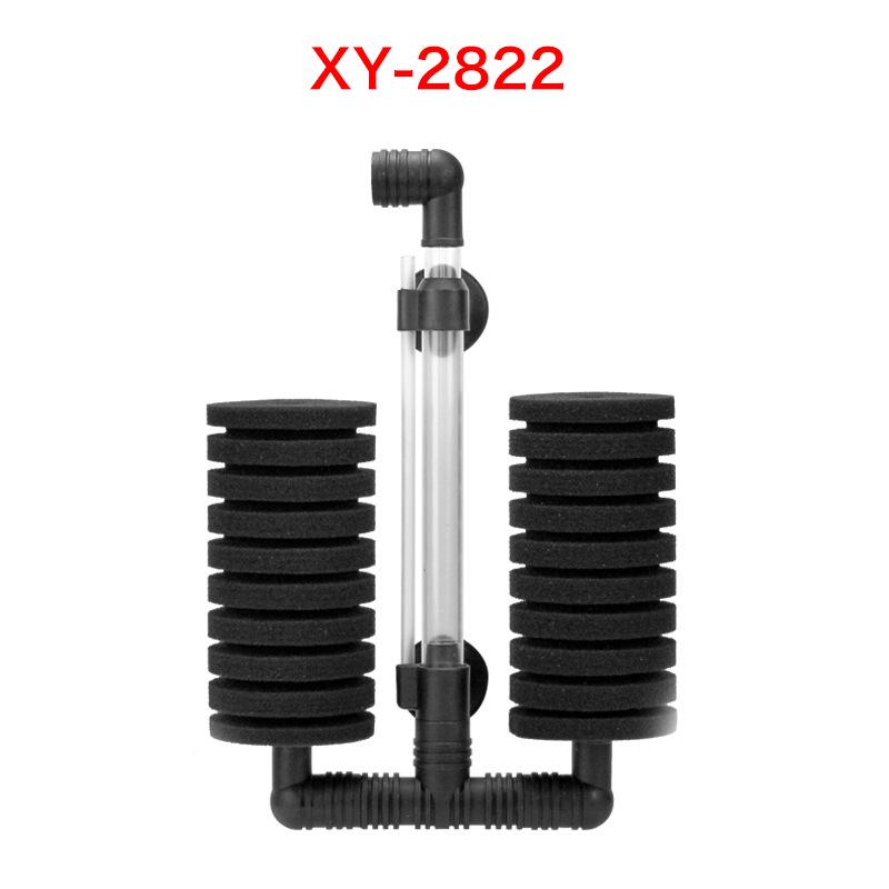 Xinyou Doppelkopf Leiser Wandmontierter Mini-Aquarienfilter mit Wassersalat Biochemische Baumwolle Pneumatische Filtration