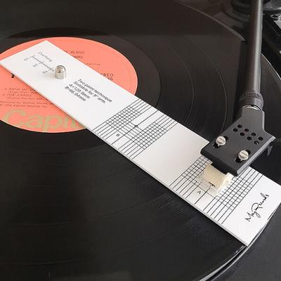 Phono Cartridge Calibration Over-Range Protractor Azimuth Compensation Angle Acrylic Ruler