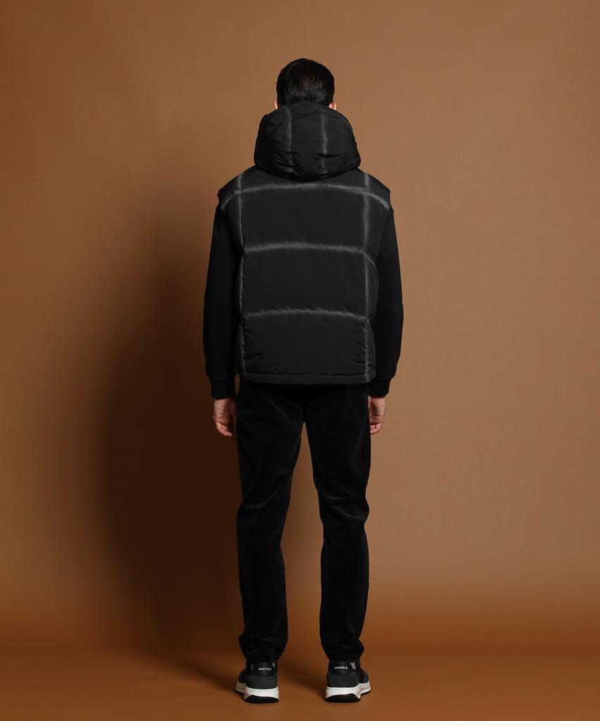 Panicale Black Hooded Down Vest