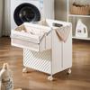Multifunctional Folding Laundry Basket, Large Capacity Handheld Hamper for Clothes & Sundries, Bathroom Storage Solution.