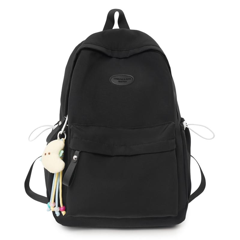 Women's Solid Color Large Capacity Backpack Student Schoolbag