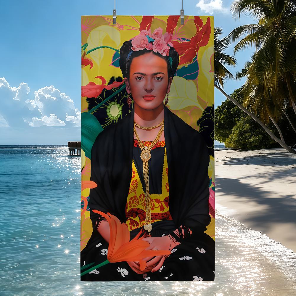 Classic Art F-Frida Flower K-Kahlo-S Towel Quick Drying Beach Towels Are Suitable For Swimming Pools Camping Yoga And The Gym