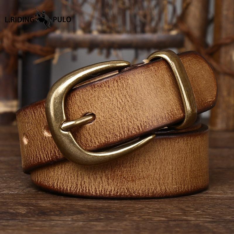 Fashion Trend Belt Leather Pin Buckle Retro Old Korean Version of The All-match Men's and Women's Trousers Belt Universal