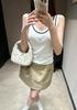 European Gold Embroidered Knit Vest – Slim Fit, Round Neck, Contrast Edge.