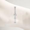 Gaibei Stylish Titanium Zircon Water Drop Navel Ring