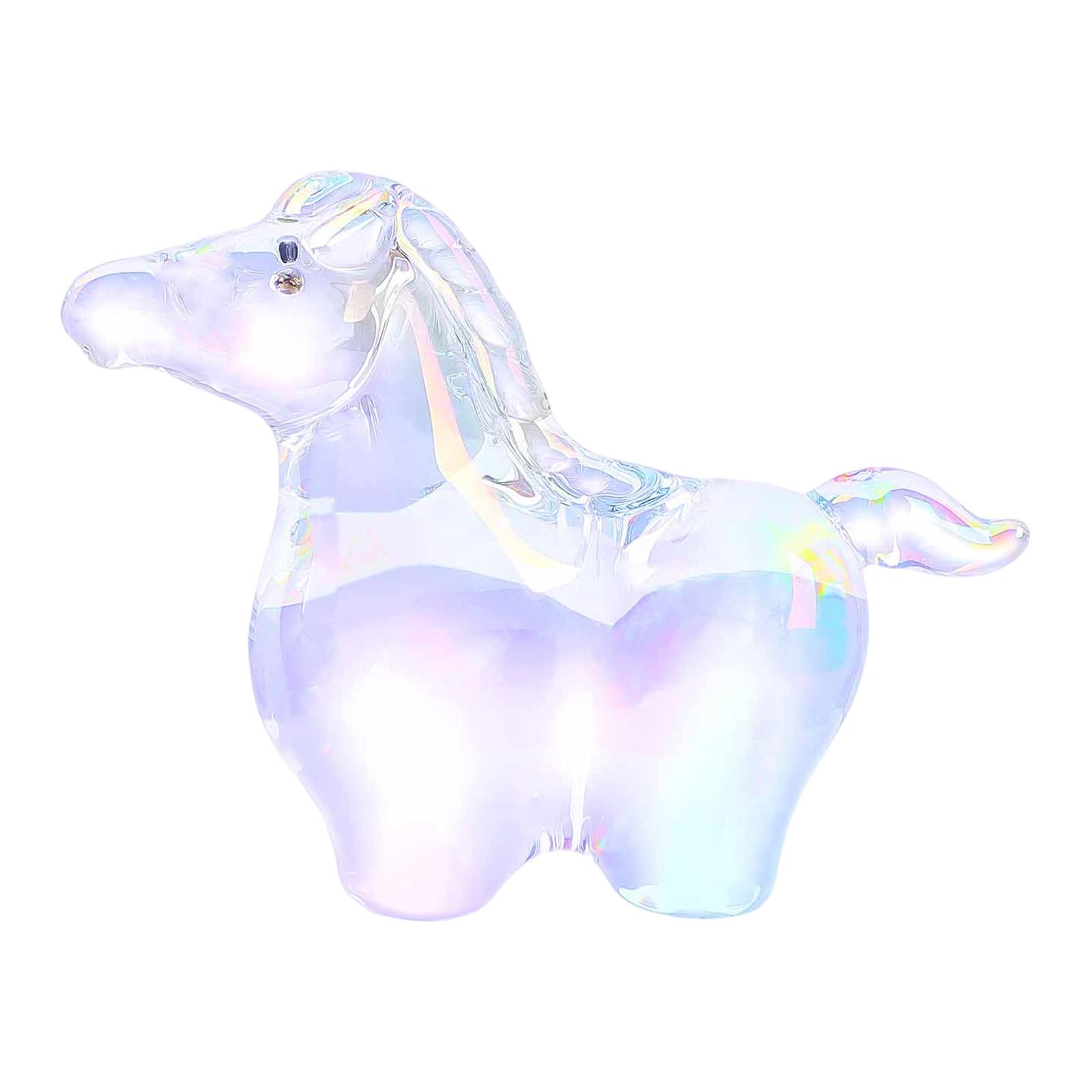 

Glass Horse Statue Collectible Artwork Desk Figure Home Decor Simple Animal Sculpture for Living Room Shop Desktop Halloween