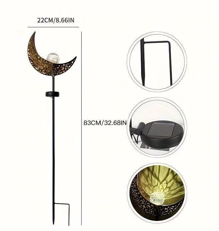 Moon Fairy Water Drop Wrought Iron Floor Light - Outdoor Decorative Landscape Light
