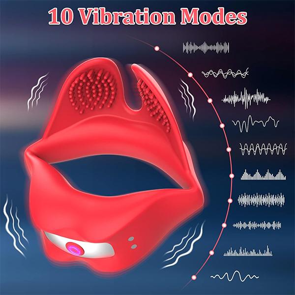Vibrierender Penis-Cockring-Lippensilikon-Schwanzring-Vibrator, männliches Erektionsverbesserungsmassagegerät, dehnbare Hodenstimulation, Sexspielzeug