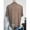 Herren Casual Kurzarm Strickjacke Hemd Sommer Einfarbig Atmungsaktiv Oberteil