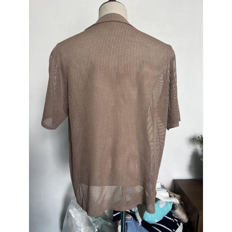 Herren Casual Kurzarm Strickjacke Hemd Sommer Einfarbig Atmungsaktiv Oberteil