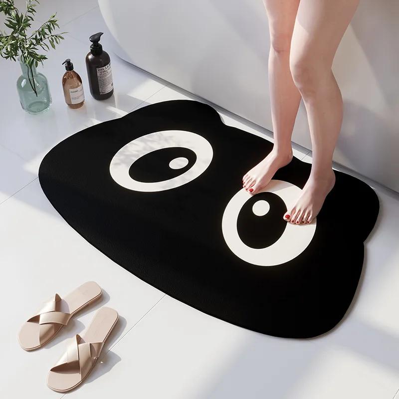 Cartoon Animal Diatom Mud Mat For Bathroom High Absorbency Fast Drying Washable Doormat Anti Slip Bath Rug For Kids Shower Room