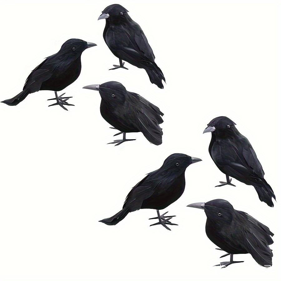 1pc/3pcs/4pcs Realistic Crow Outdoor Table Decoration,Black Artificial Feathered Raven,Indoor Halloween Decorative Crow Ornament