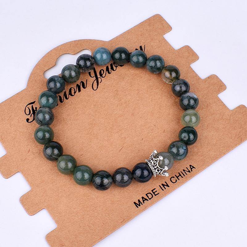 2pcs Charm Paired Bracelets Men Sets Crown Women's Bracelets Natural Stone Beads Wristband Couple Bracelet Gifts Friends Jewelry