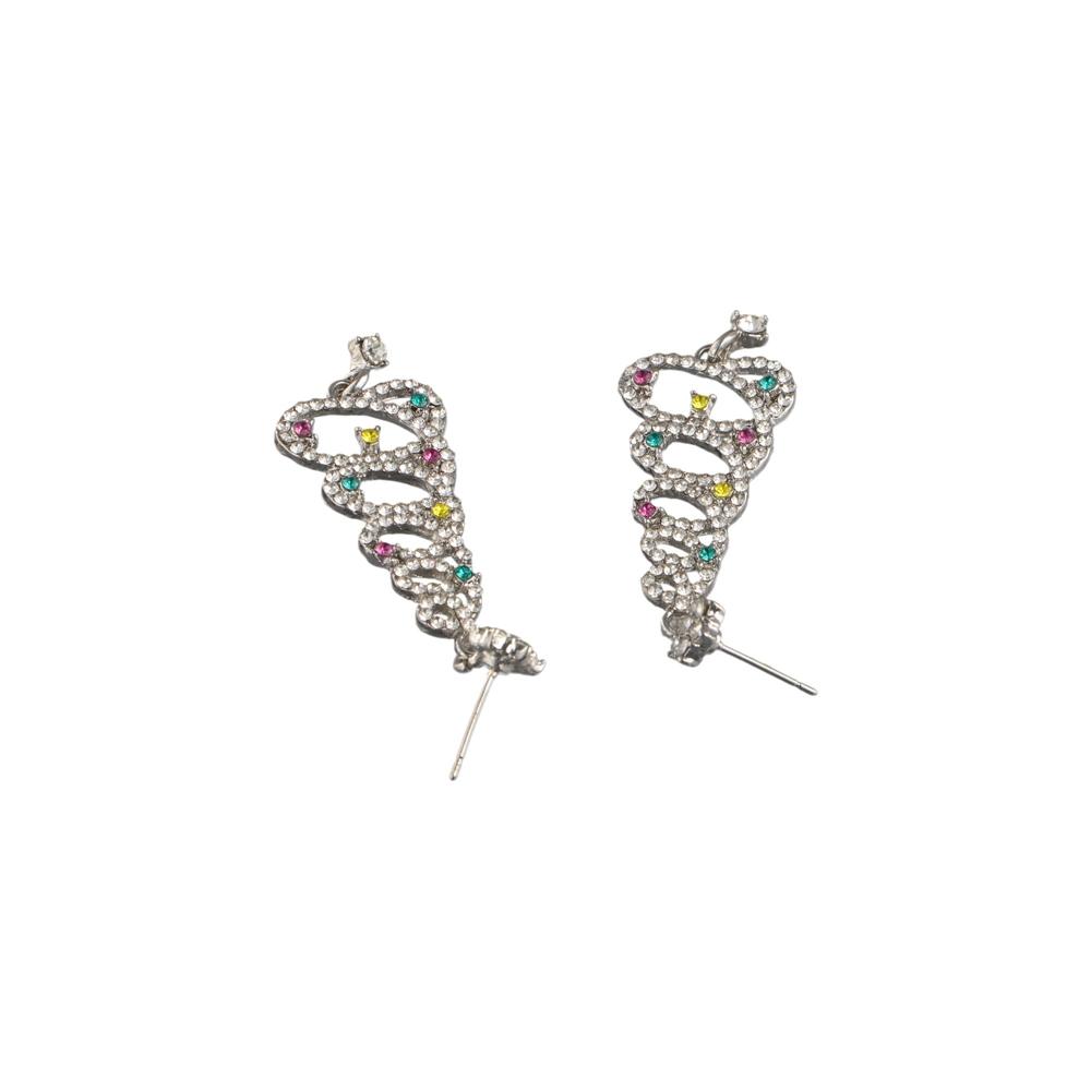 Zinc Zinc Alloy Christmas Tree Earrings Gold Christmas Earrings Elegant Rhinestone Dangle Earrings  Gift