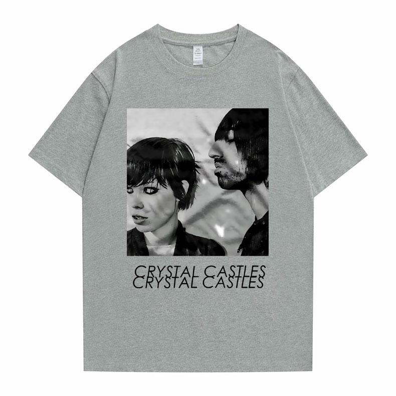 Графические футболки Crystal Castles Унисекс Женские Хип-хоп Винтажные Рок Оверсайз Футболки Мужская Готическая Музыкальная Группа Футболка Унисекс Футболка S