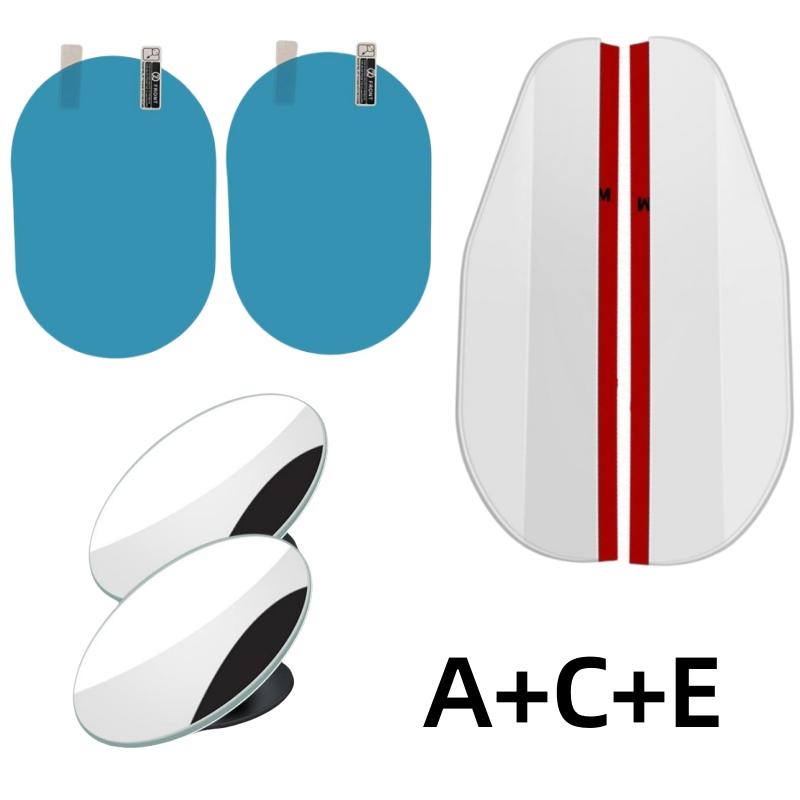 Small Round Reversing Mirror Auxiliary Mirror Wide Angle Adjustable Field of View Transparent Rainboard Rainproof Film