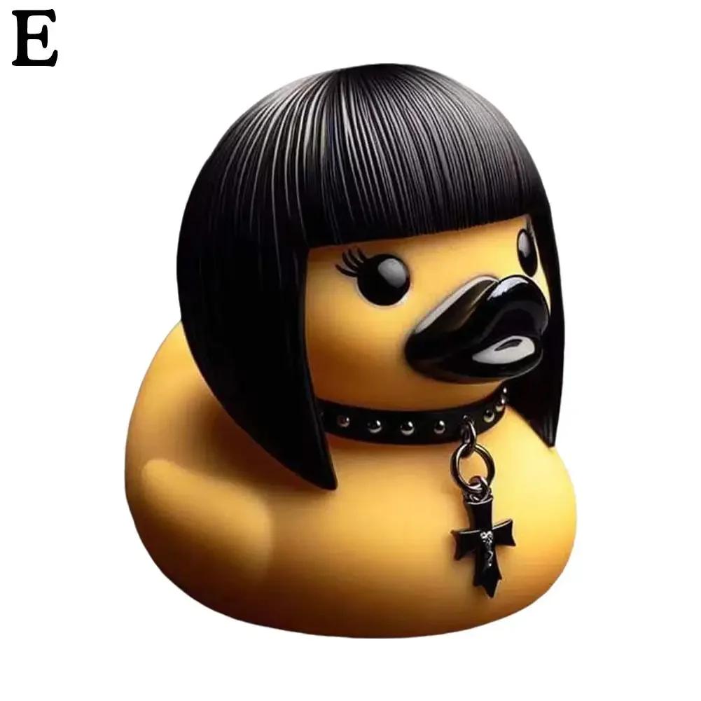 2024 Duck Statue Gothic Sculpture Punk Animal Figurine Resin Desk Decoration Collectible Figurines Satan Duck Tabletop Ornaments