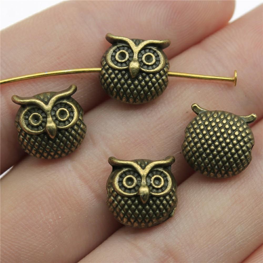 10pcs Metal Zinc Alloy Owl Beads For Jewelry Making Accessories For Jewelry Making Components