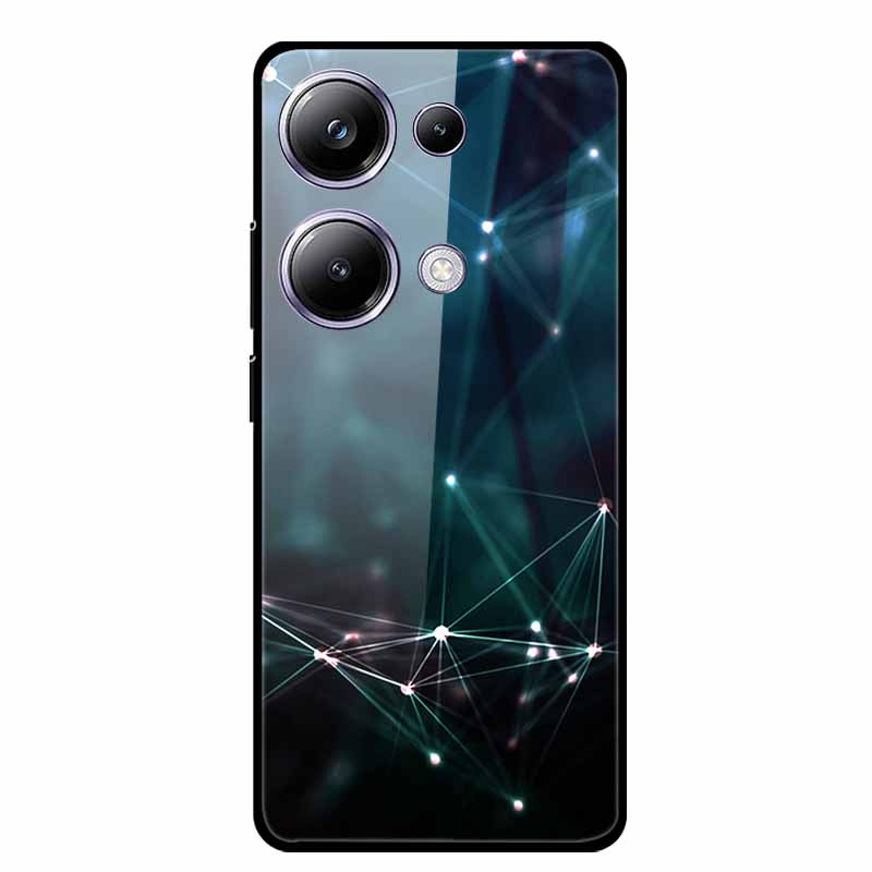 Glass Back Cover For Xiaomi Redmi Note 13 Note13 Pro Case Soft Bumper Hard Tempered Glass Case For Redmi Note 13 Pro Phone Case
