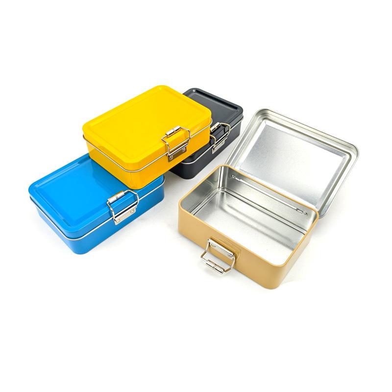 Quadratische Blechdose Keksdose mit Deckel Staubdicht Heimküche Desktop Aufbewahrungsblech Langlebige Schnalle Eisenbox