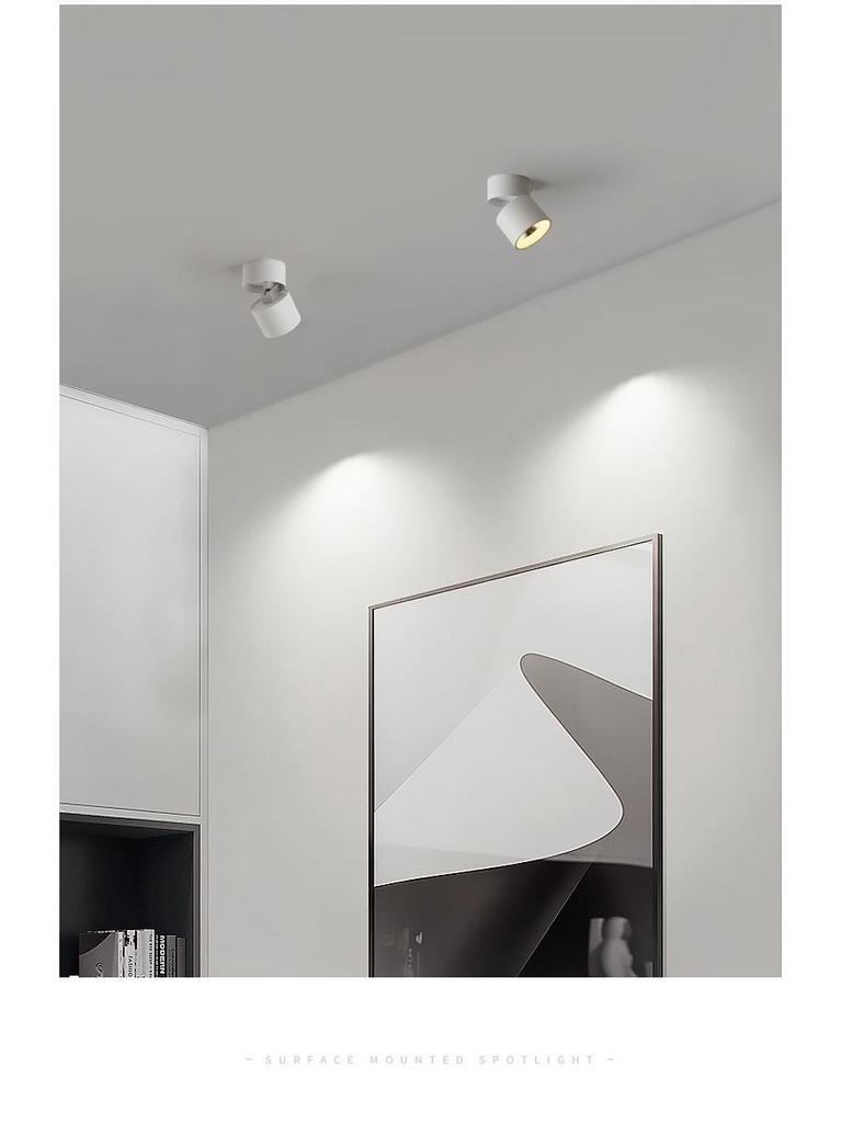 Adjustable LED Downlight Spotlight: Foldable No-Cutout Ceiling Light for Living Rooms, Walls, and Entrances