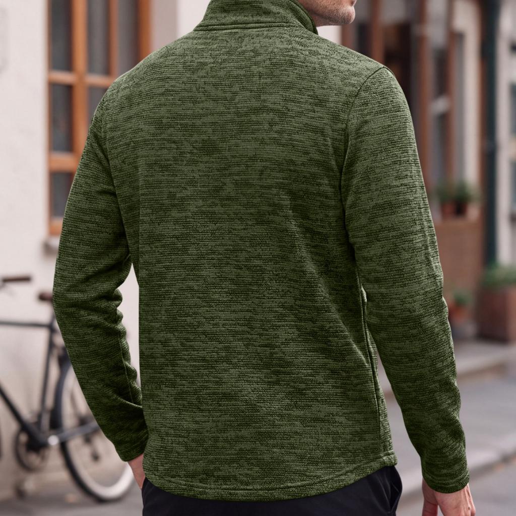 Men's Quarter-Zip Pullover Long Sleeve Stand Collar Sweatshirt Casual Loose Top