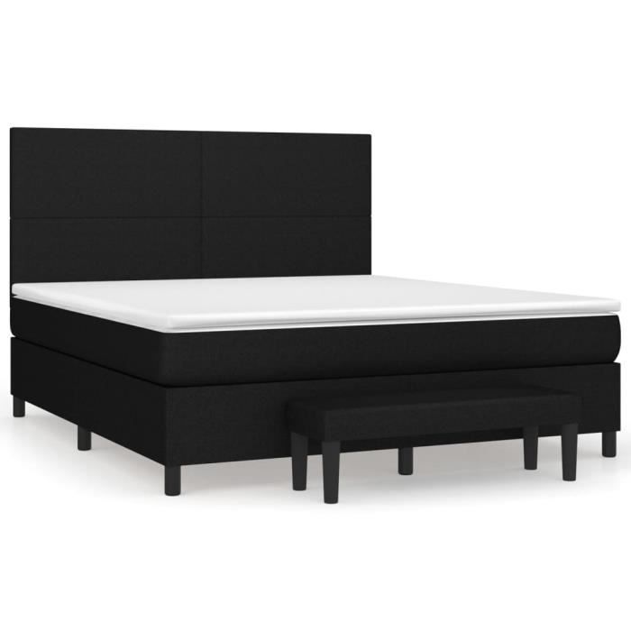 3136455 vidaXL Divan Bed with Mattress Black 180x200 Cm Fabric