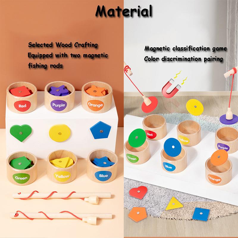 Magnetic Sorting Shape Color Matching Montessori Toy Sensory Game Geometric Cognition Wooden Board Game Children Education Toys