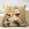 Kaveh Cute Genshin Impact Cushion Cover Natural Linen Organic Fabric DoubleSided Printing Room Sofa Decor Pillow Case