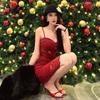 French Lace Sexy Red Dress Women's Autumn and Winter Sleeveless Slim-fit Hip-wrapped Short Skirt Suspender Dress