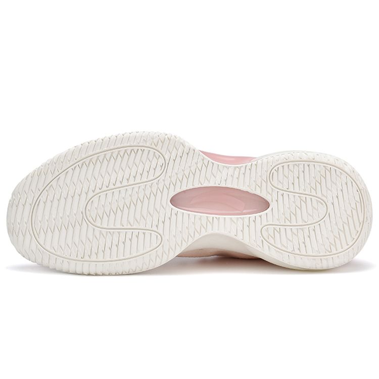 Anta Cement Nemesis Lightweight Air Bubble Series Protiskluzové tlumení nárazů Nízká basketbalová obuv Pánské tenisky Bílá Růžová 112121606S-5