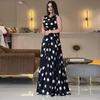 2024 Sommer Europäisches & Amerikanisches Damen Polka Dot Ärmelloses Langes Kleid