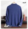Men's Cashmere Half-High Collar Knit Cardigan with Double Zipper