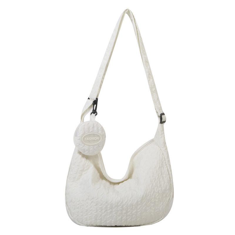 Canvas Cloud Puff Bag For Women With Zipper Closure And Inner Pockets For Daily Use