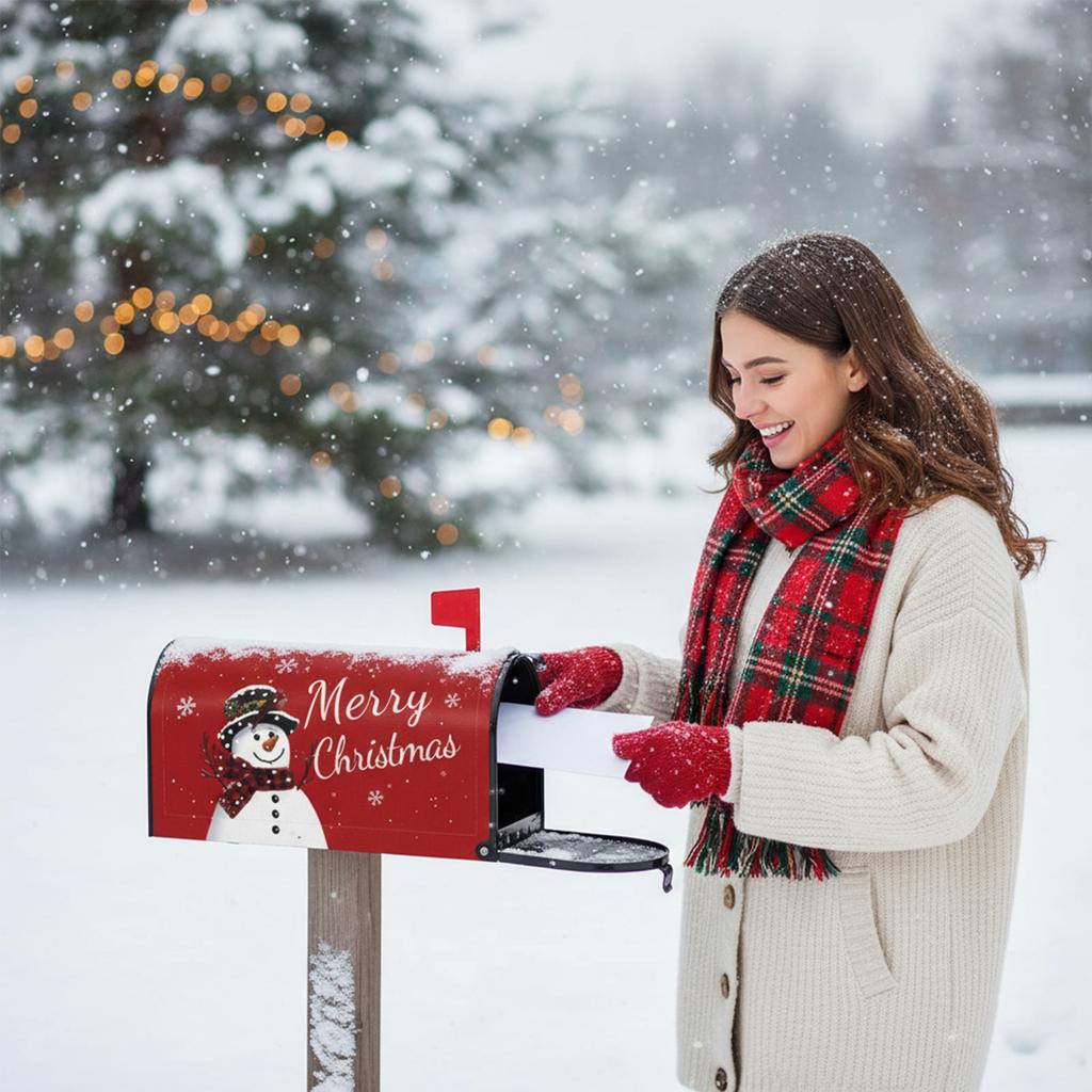 Xmas Mailbox Dust Cover Oversized Letter Case Protection Sleeve Anti-Scratch Christmas Letter Box Cases for Garden Ornament