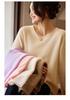 Women's 100% Pure Wool Round Neck Sweater - Rolled Hem, Versatile Knit Pullover for Autumn & Winter
