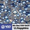VDD High-Quality Mixed Size Rhinestones: SS6-SS30 Glass Crystal Hot Melt Adhesive Flat Back