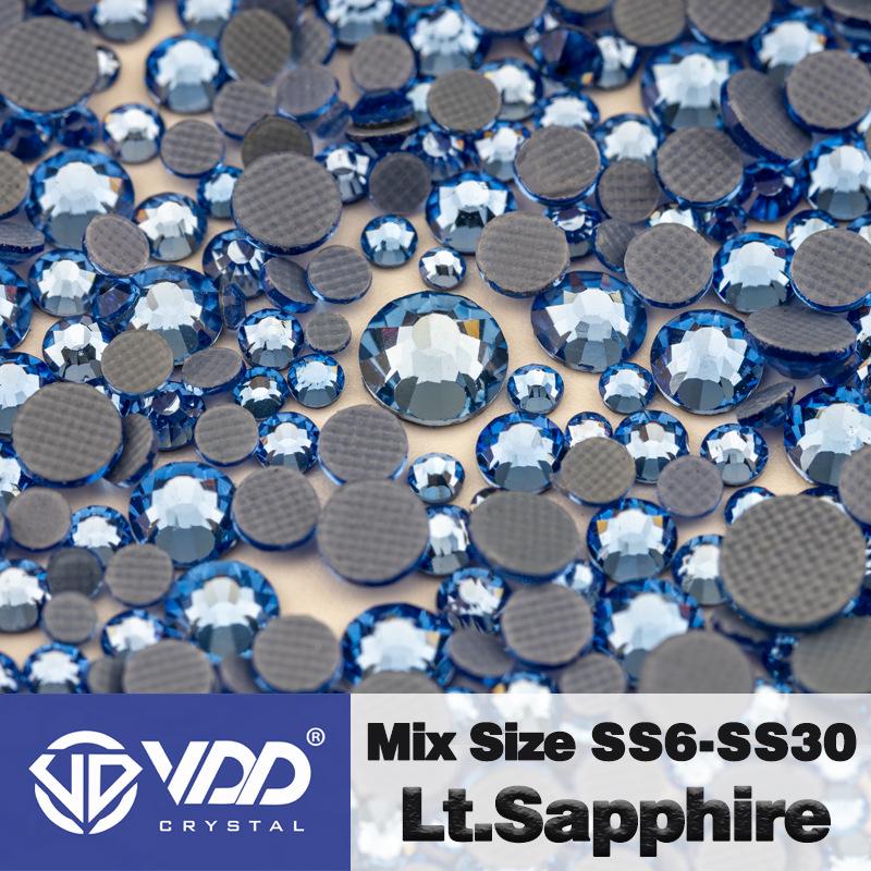 VDD High-Quality Mixed Size Rhinestones: SS6-SS30 Glass Crystal Hot Melt Adhesive Flat Back