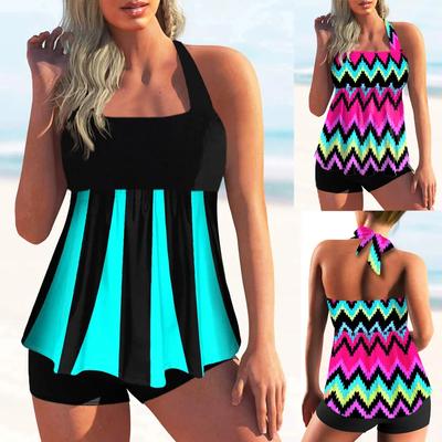 2024 Summer New Fashion Print Swimwear Women's High Waist Sexy Swimwear Women's Two Piece Swimwear Tankini Swimwear Beachwear