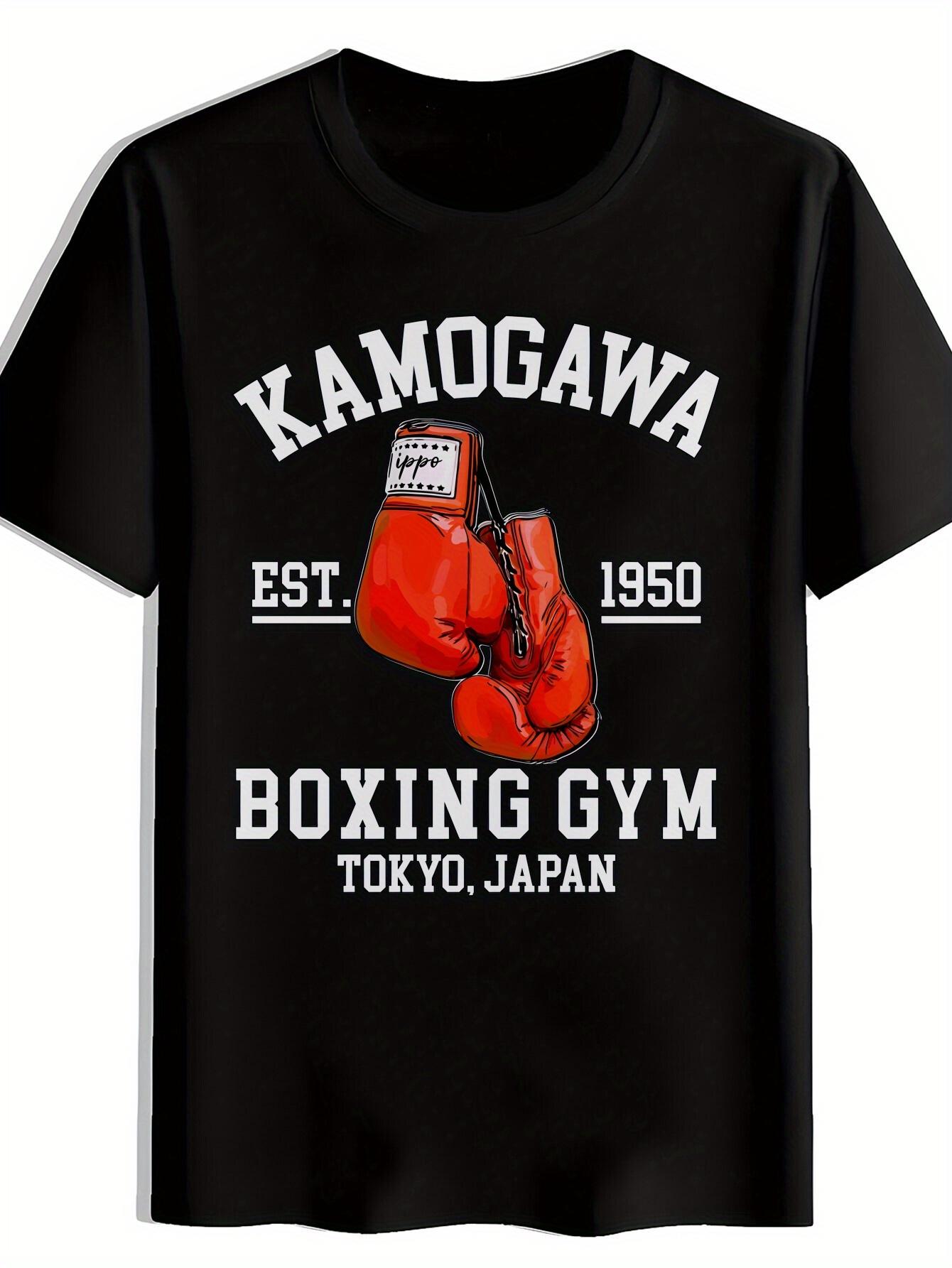 T-shirt Red Boxing Gloves with White Label Ippo Print M